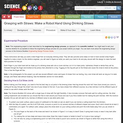 Grasping with Straws: Make a Robot Hand Using Drinking Straws