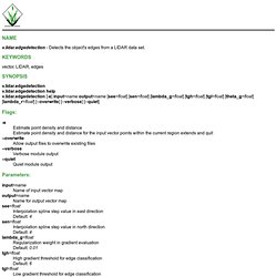 GRASS GIS manual: v.lidar.edgedetection