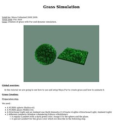 Grass simulation with Fur and Hair
