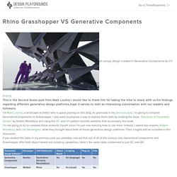 Rhino Grasshopper VS Generative Components