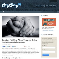 Donation Matching: Where Corporate Giving Meets Grassroots Fundraising