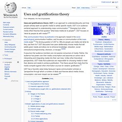Uses and gratifications theory - Wikipedia, the free encyclopedi