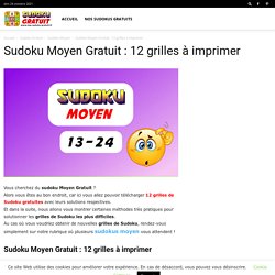 Sudoku Moyen Gratuit : 12 grilles à imprimer