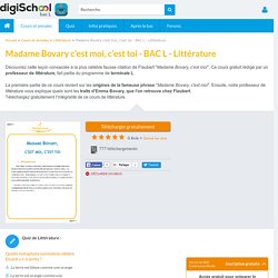 Madame Bovary c'est moi, c'est toi - Cours Gratuit Terminale L Littérature