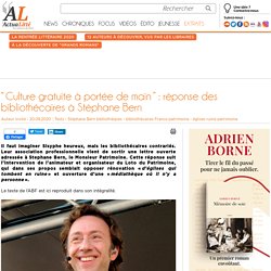 “ Culture gratuite à portée de main ” : réponse des bibliothécaires à Stéphane Bern