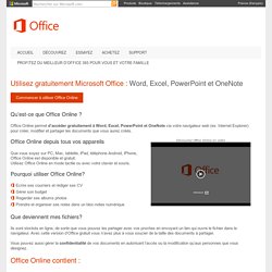 Utilisez gratuitement Microsoft Office Online