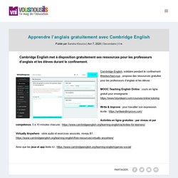 Apprendre l'anglais gratuitement avec Cambridge English - VousNousIls