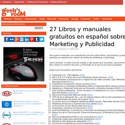 27 Libros y manuales gratuitos en español sobre Marketing y Publicidad
