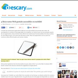 4 blocs-notes Web gratuits accessibles en mobilité | Descary