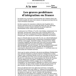 Les graves problèmes d'intégration en France