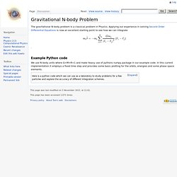 Gravitational N-body Problem - Tom's wiki