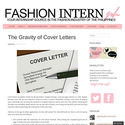 The Gravity of Cover Letters