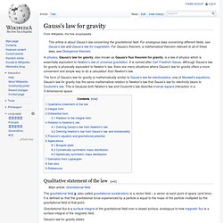 Gauss's law for gravity