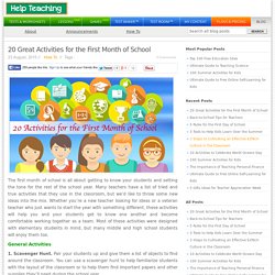 20 Great Activities for the First Month of School