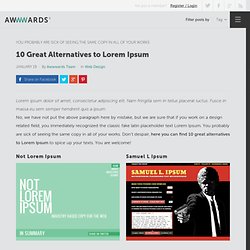 10 Great Alternatives to Lorem Ipsum