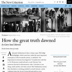 How the great truth dawned by Gary Saul Morson