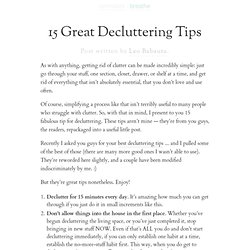 » 15 Great Decluttering Tips