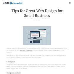 Tips for Great Web Design for Small Business