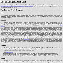 Great Dragon Roll Call