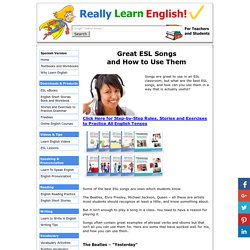 Great ESL Songs and How to Use Them