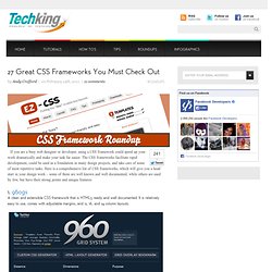 27 Great CSS Frameworks You Must Check Out