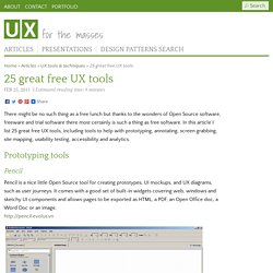 25 great free UX tools « UX for the masses