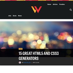 15 great HTML5 and CSS3 generators