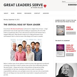 The Critical Role of Team Leader