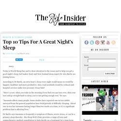 Top 10 Tips For A Great Night's Sleep - The Style Insider