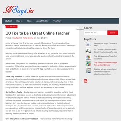 10 Tips to Be a Great Online Teacher