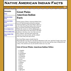 GREAT PLAINS AMERICAN INDIAN FACTS
