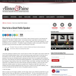 How to be a Great Public Speaker