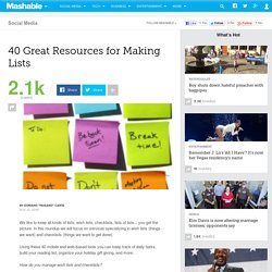 40 Great Resources for Making Lists