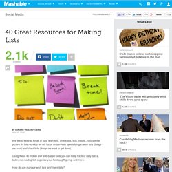 40 Great Resources for Making Lists