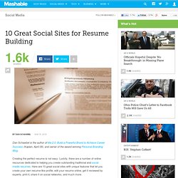 10 Great Social Sites for Resume Building