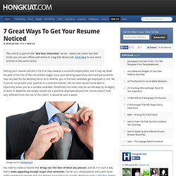 7 Great Ways to Get Your Resume Noticed