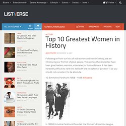 Top 10 Greatest Women in History