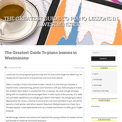 The Greatest Guide To piano lessons in Westminster