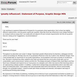 Statement of Purpose, Graphic Design MFA