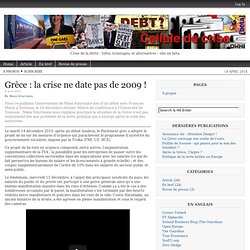Grèce : la crise ne date pas de 2009 !