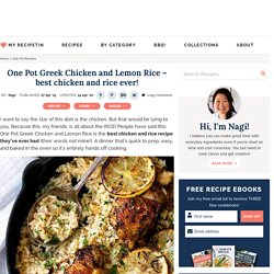 One Pot Greek Chicken and Lemon Rice - best chicken and rice ever!