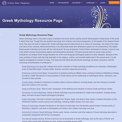 Greek Mythology Resource Page