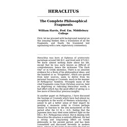 Greek Philosophy and Heraclitus