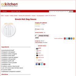 Greek Hot Dog Sauce Recipe #103113 from CDKitchen