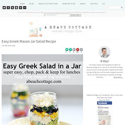 greek salad in a jar Beach Decor Blog, Coastal Blog, Coastal Decorating