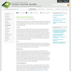 Green Home Checklist