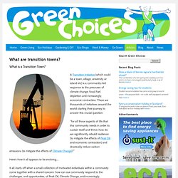 Green Choices - What are Transition Towns?
