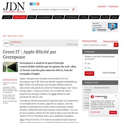 Green IT : Apple félicité par Greenpeace - JDN