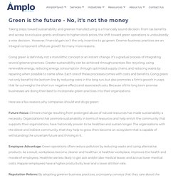 Green is the future - No, it's not the money - Amplo Global Inc.