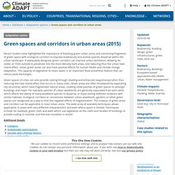 Green spaces and corridors in urban areas — Climate-ADAPT